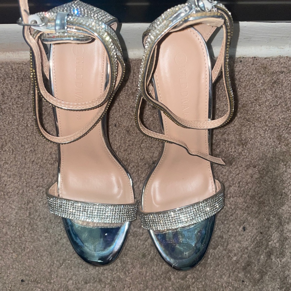 Silver Heels Size 8